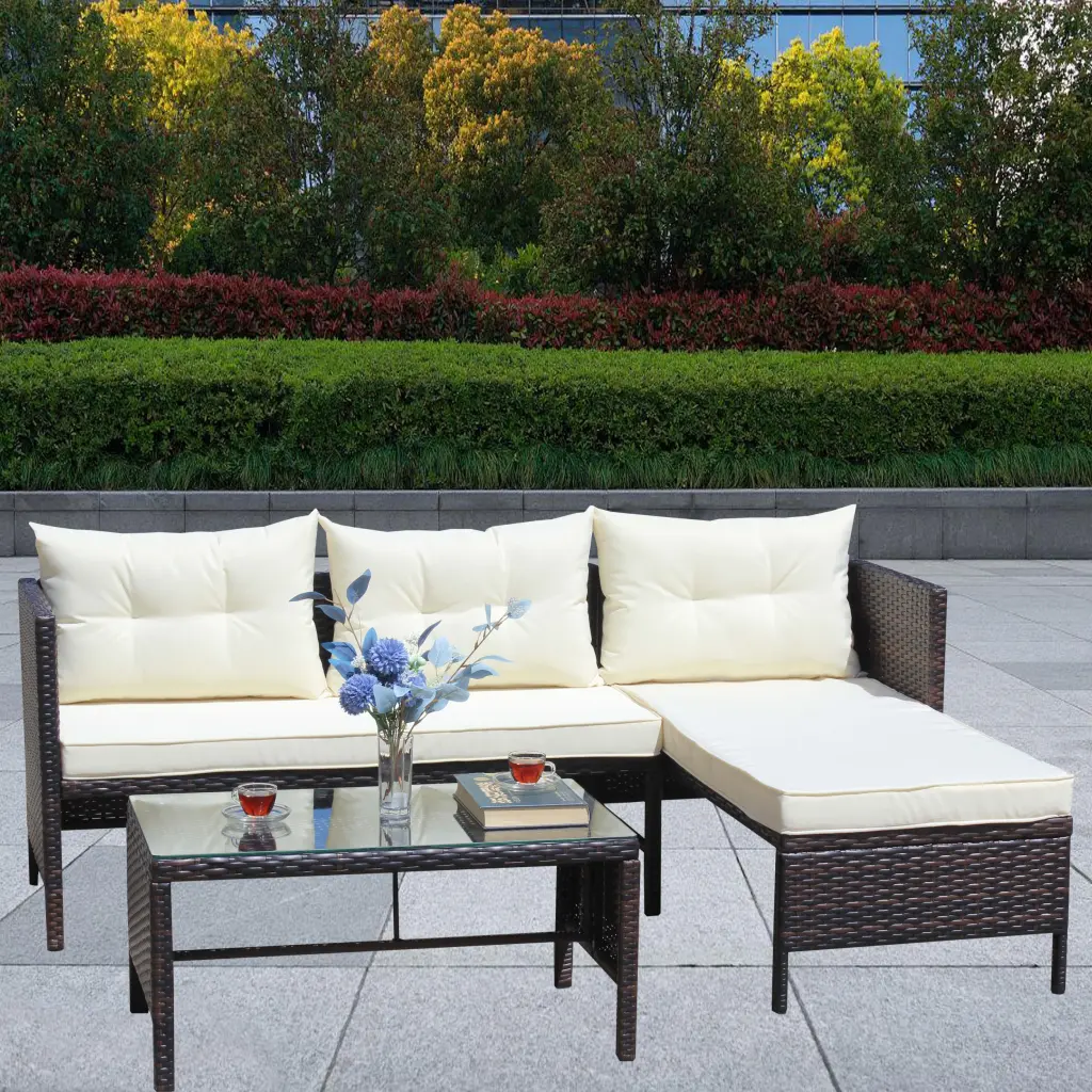 Outdoor Patio Furniture Sets 3 Piece Conversation Set Wicker Rattan rattan furniture