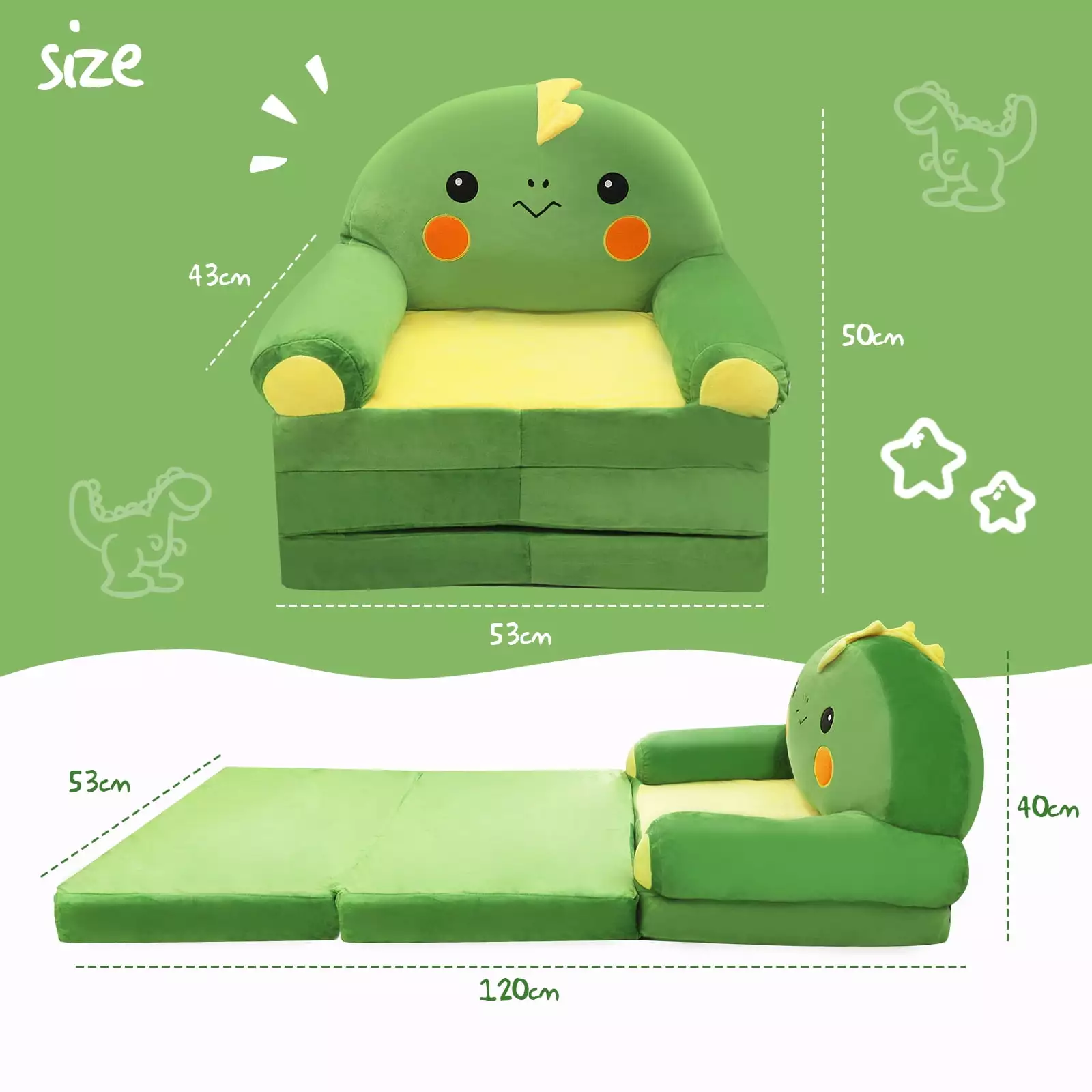 Blublu Park Toddler Chair Baby Sofa Foldable Children Sofa Infant Sitting Chair 2 1 Flip Out Couch and Mini Sofa Girls and...