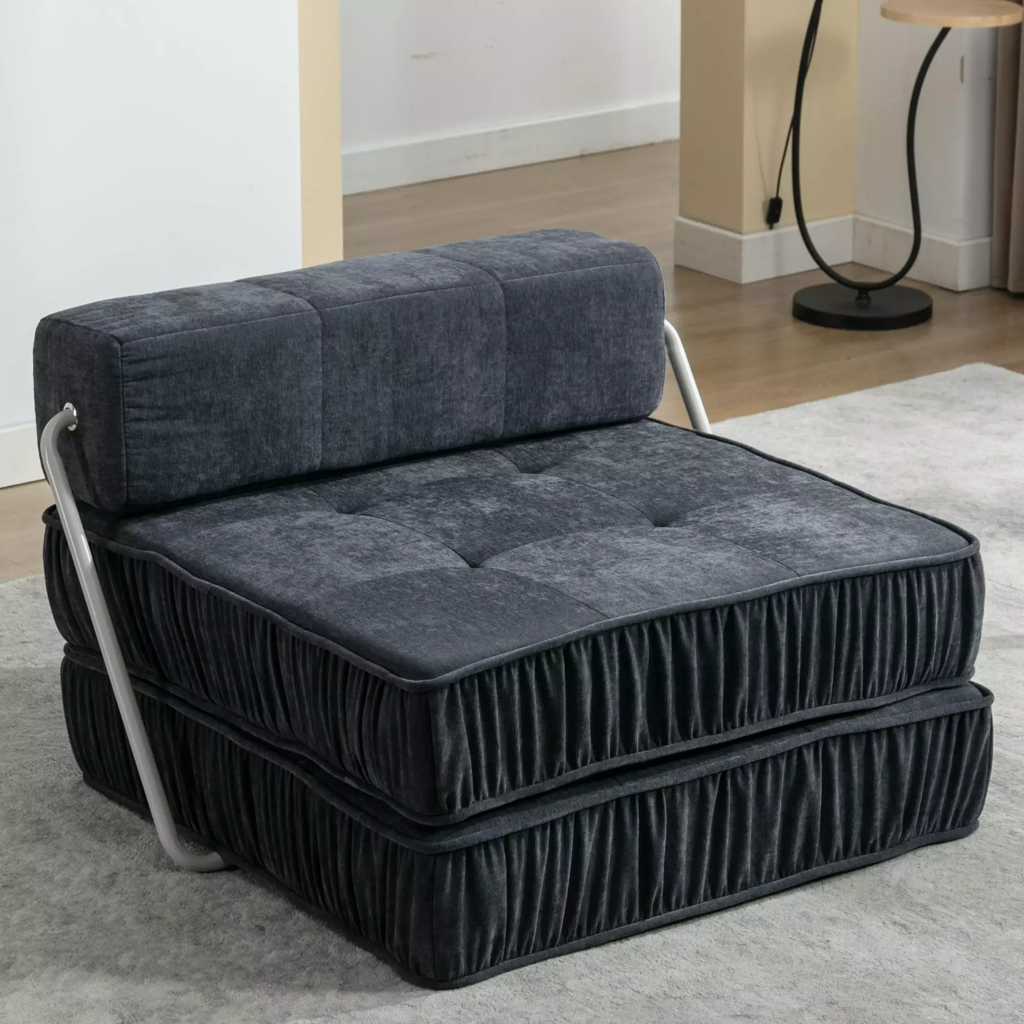 Modern Convertible Modular Sectional Sofa Grey Small Spaces DeeHome