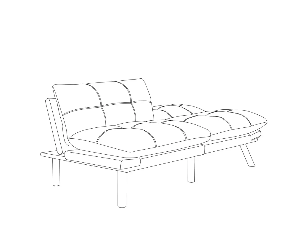Light Grey Convertible Folding Modern Sofa Bed Twin Size Sleeper Couch White Pillows rnb