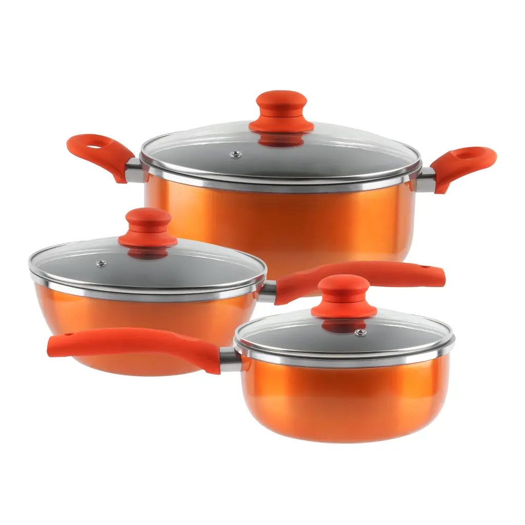 Stainless Steel 6 Piece Cookware Set Mirror Sleek Induction Bottom w1134dhs
