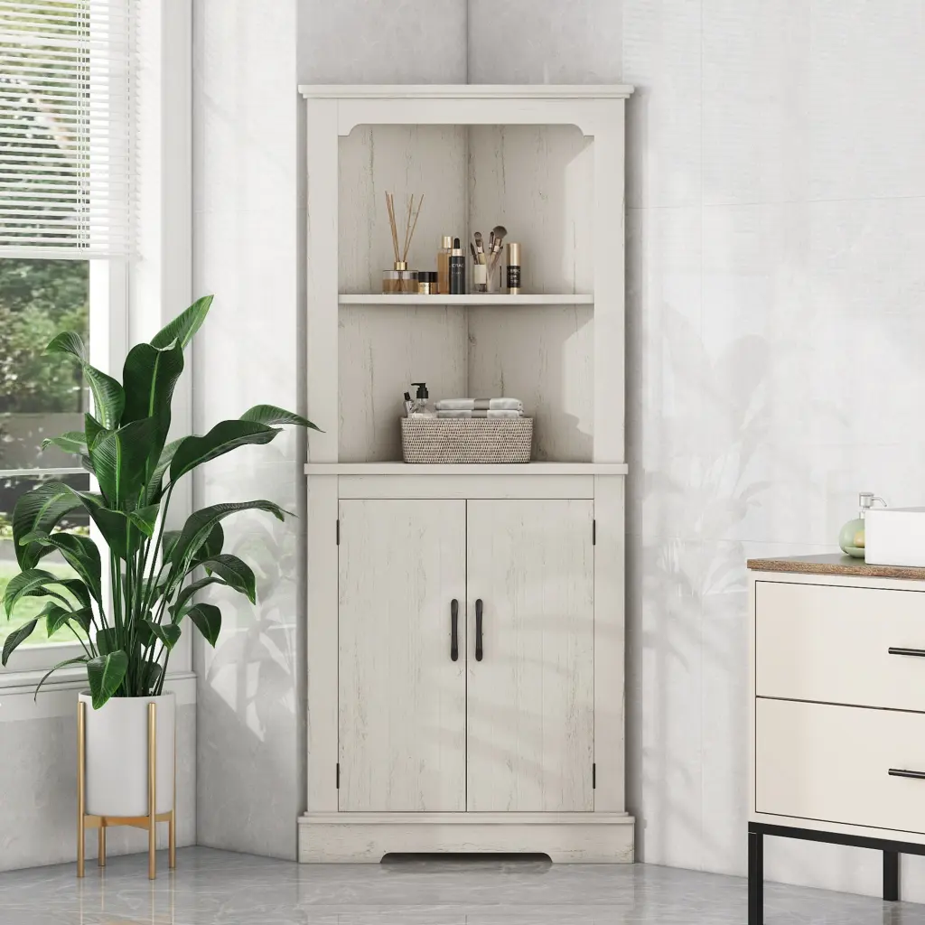 Tall Corner Cabinet Doors Living Room Bathroom or Dining Room magic more
