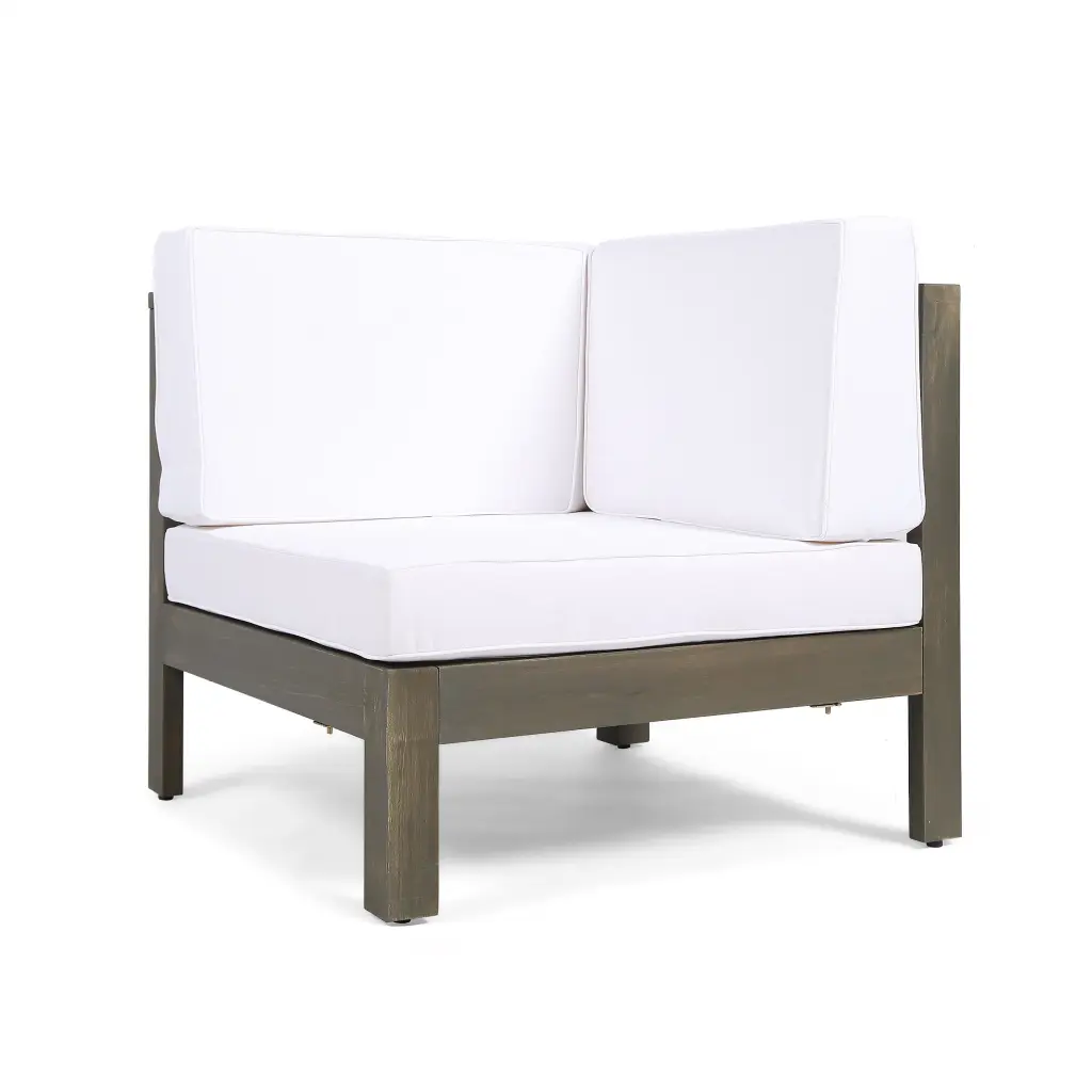 Oana Corner Chair White Acacia Wood nh-gardenpara