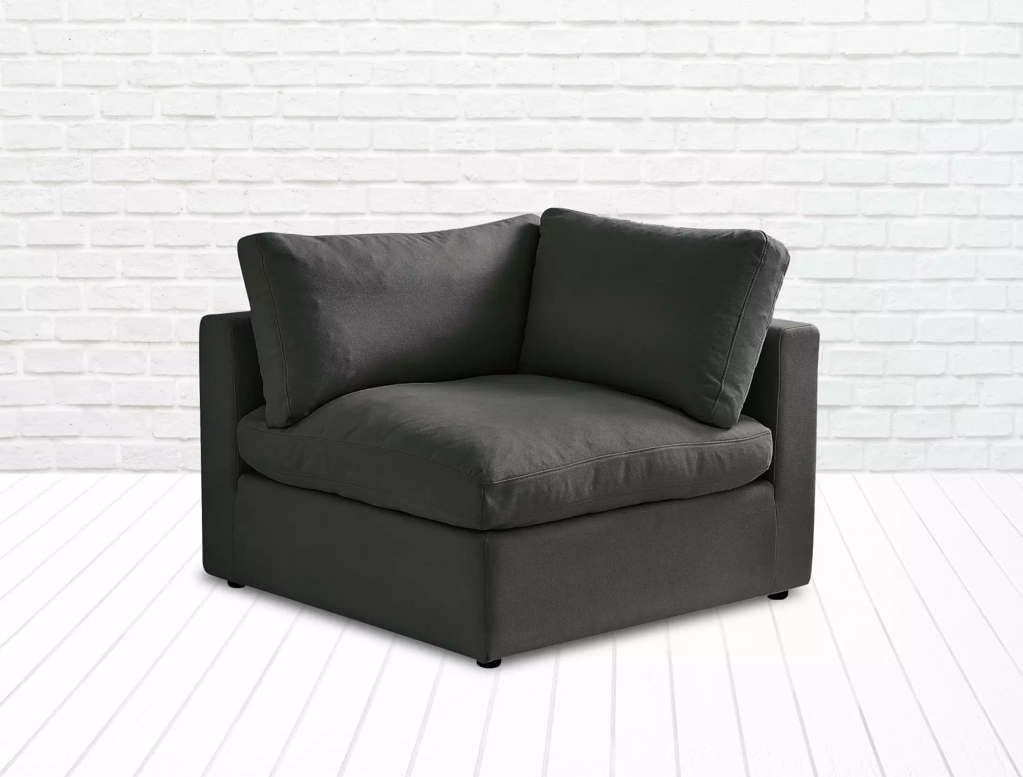 Kaelynn Linen Modular Corner Sofa Seat - Charcoal Comfort Modern Living Rooms Inspired Home Decor, LLC
