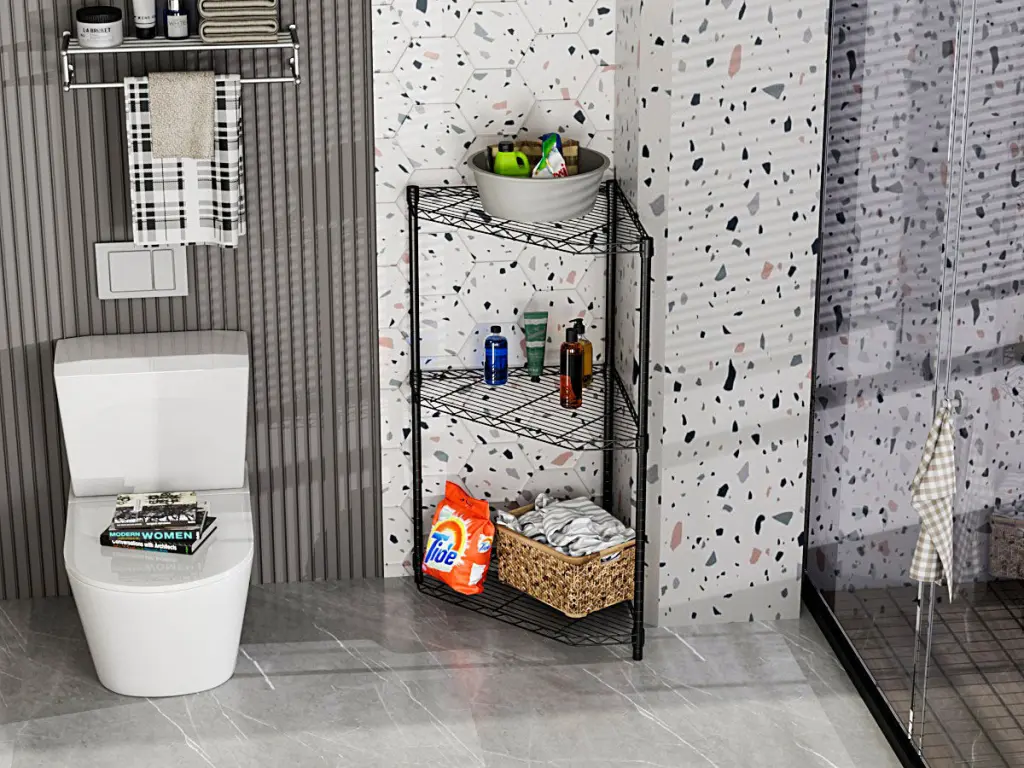 6 Tier Corner Shelf Wire Rack Pentagonal Adjustable Metal Storage Shelves like it