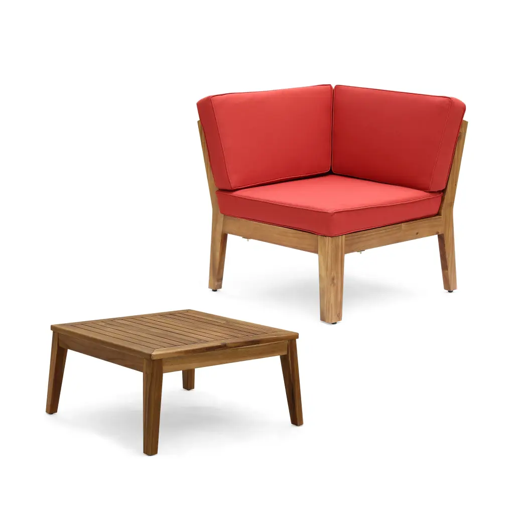 Grenada Corner And Coffee Table Red Acacia Wood Living Room Furniture nh-gardenpara