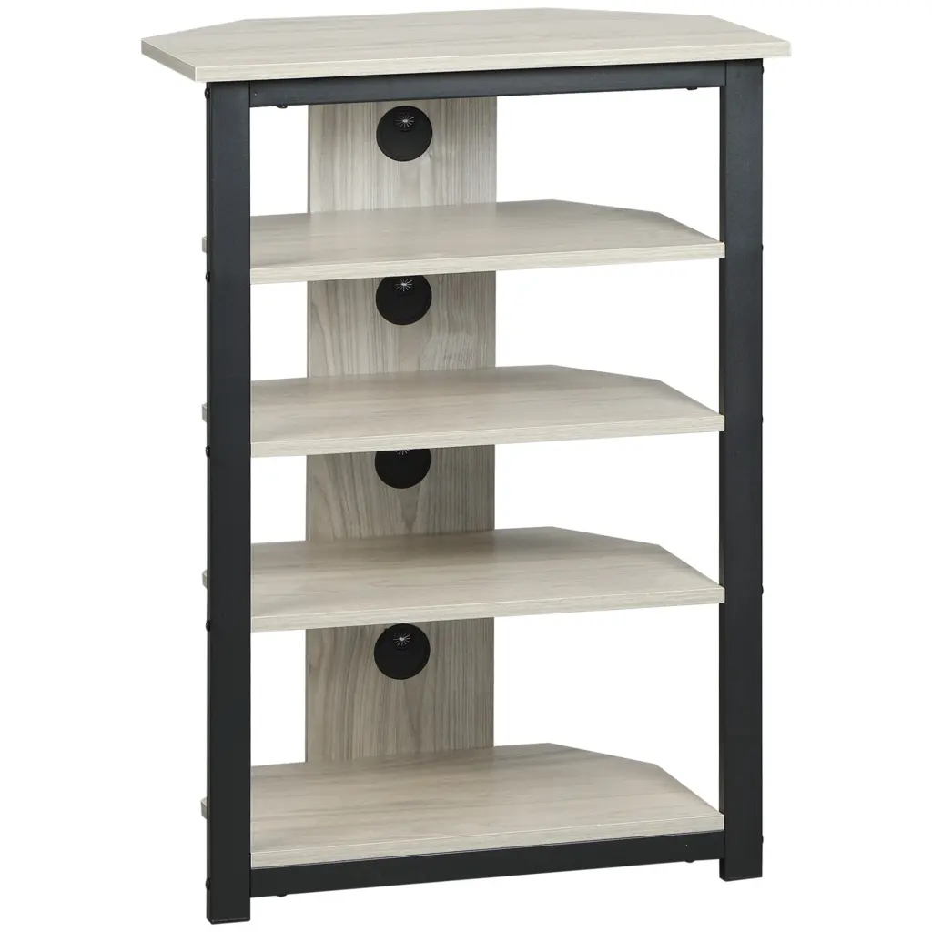 Homcom TV Stand AV Media Stand Corner Audio Tower Storage Shelves aosom business