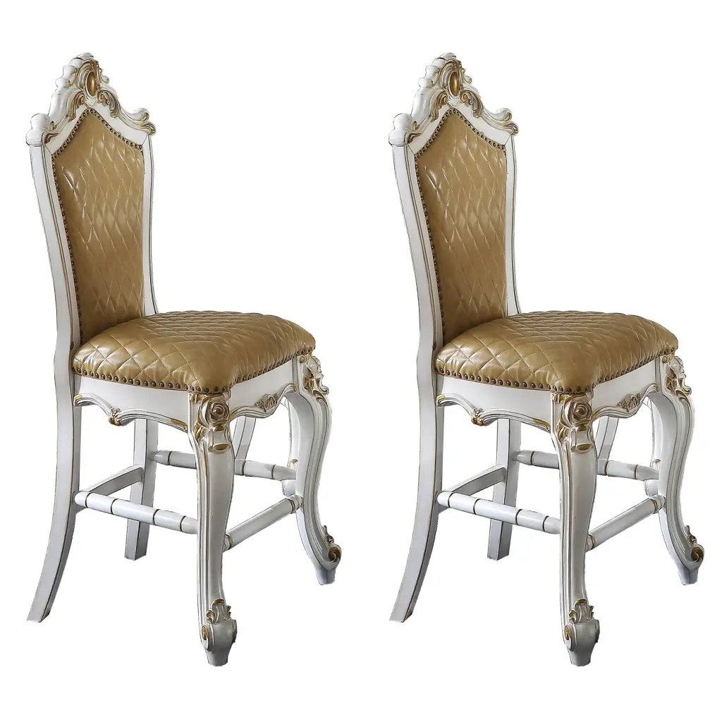 Butterscotch And Antique Pearl Armless Counter Height Chairs Set 2 furniture max