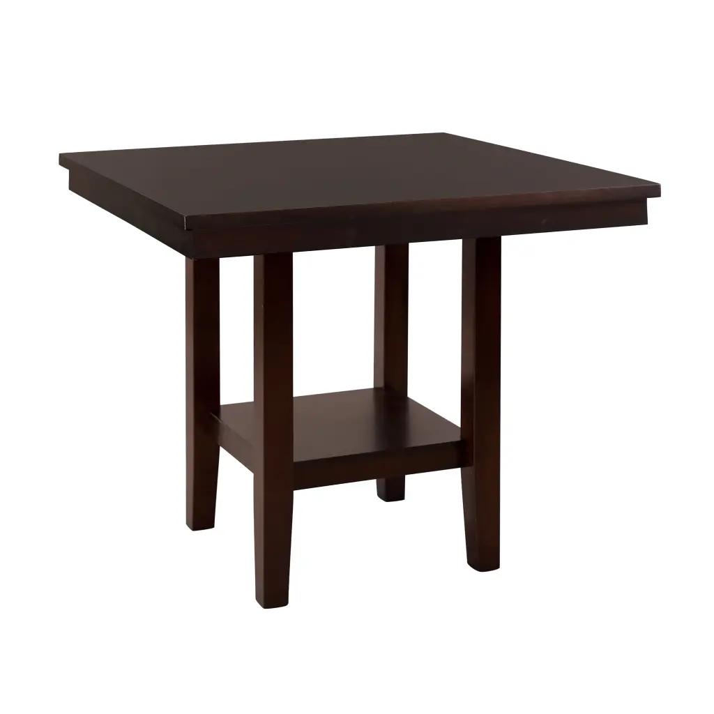 Contemporary Counter Height Table Shelf Espresso Finish Wooden Dining Table kanepe