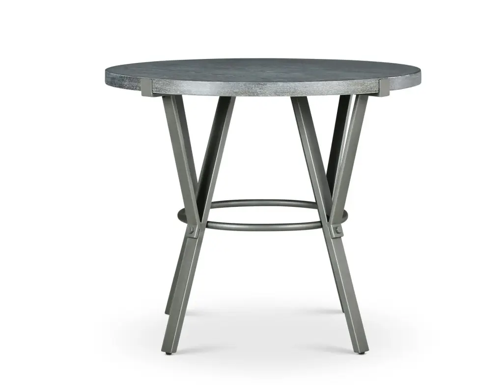 Portland Round Counter Table Dark Gray Wood Kitchen Island Bar Table steve silver furniture