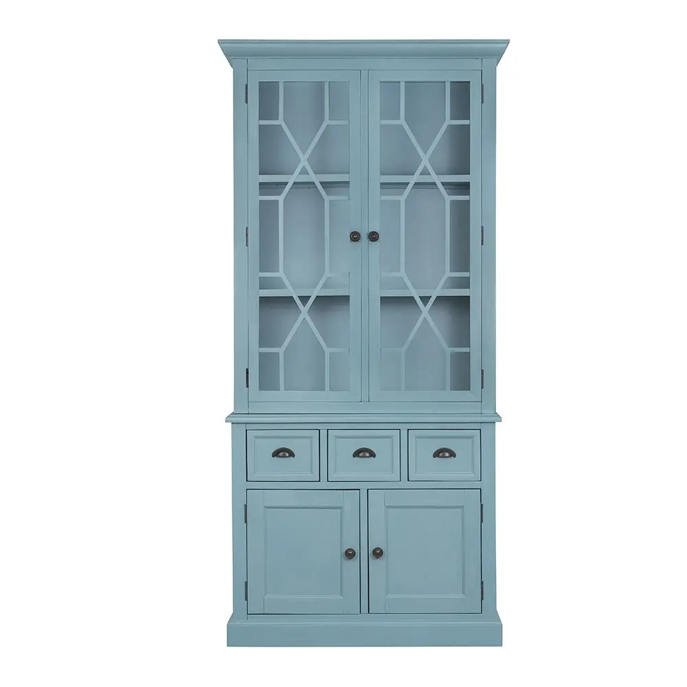 39.4X18X83 Inch Blue Casual Credenza Cabinet Primary Living Space w2078