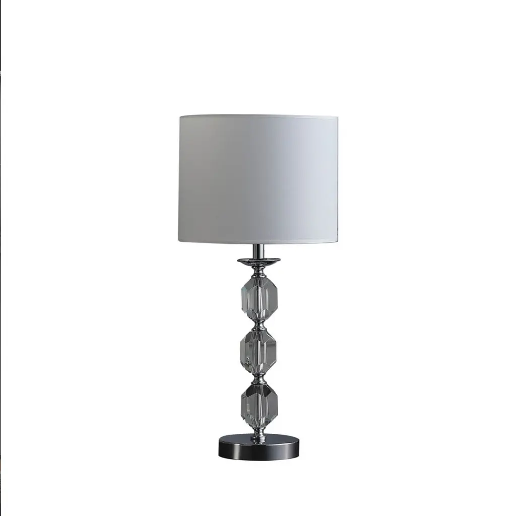 21 Inch Tilli Hexagonal Prism Crystal Orb Table Lamp White Metal Base california home