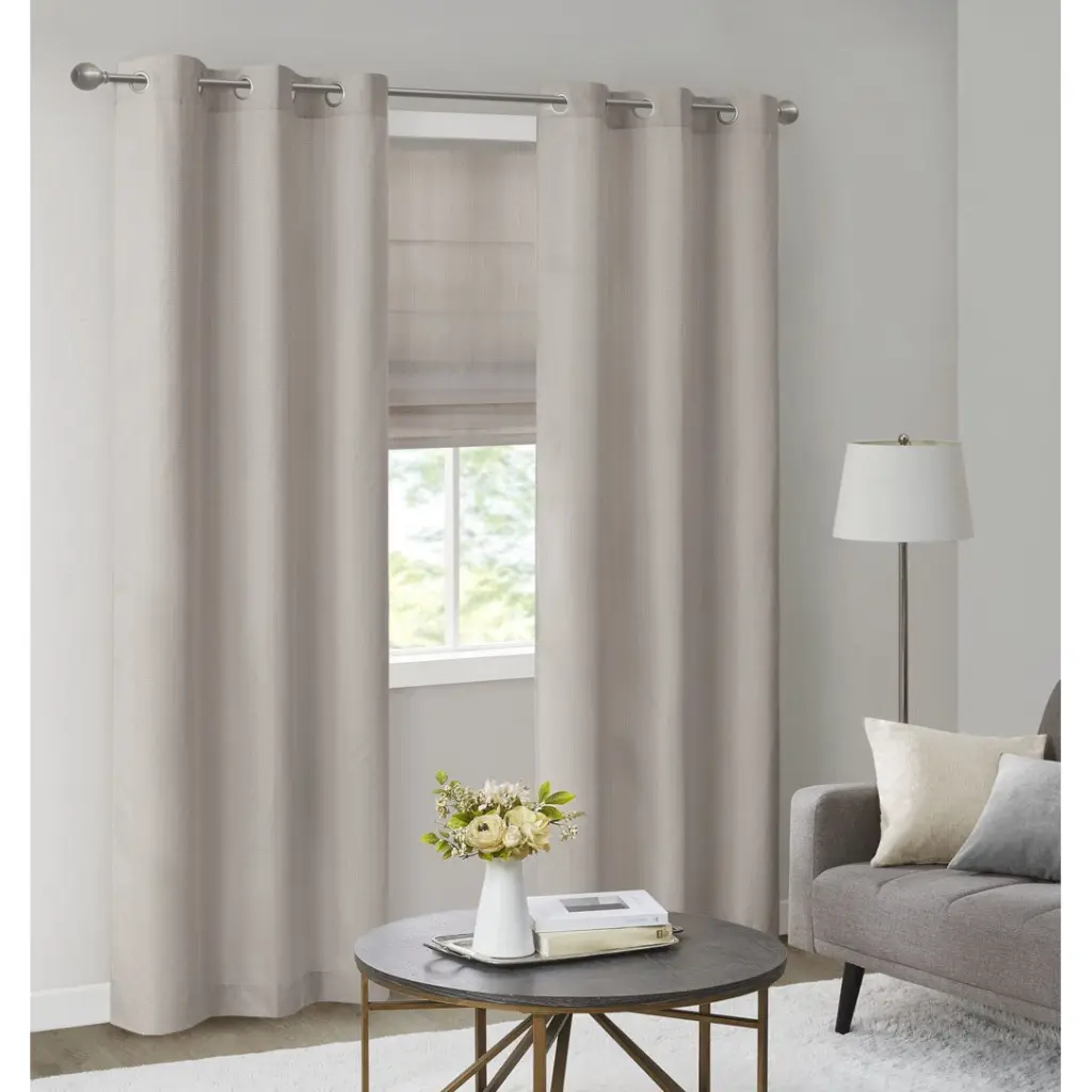 Binquireetweave Room Darkening Curtain Panel Pair, 2 Pcs Taupe Window Panels jla