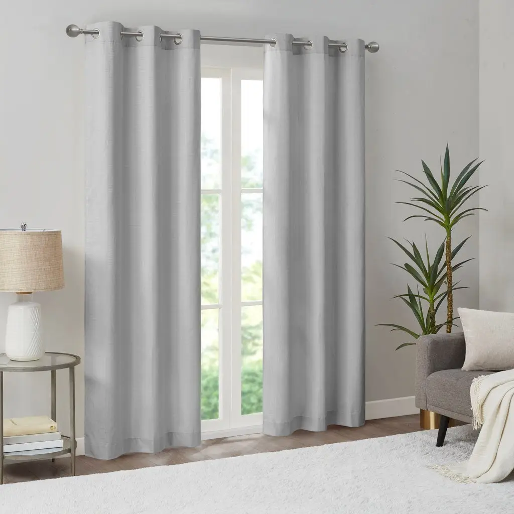 Binquireetweave Room Darkening Curtain Panel Pair 2 Pcs Window Panels Grey jla