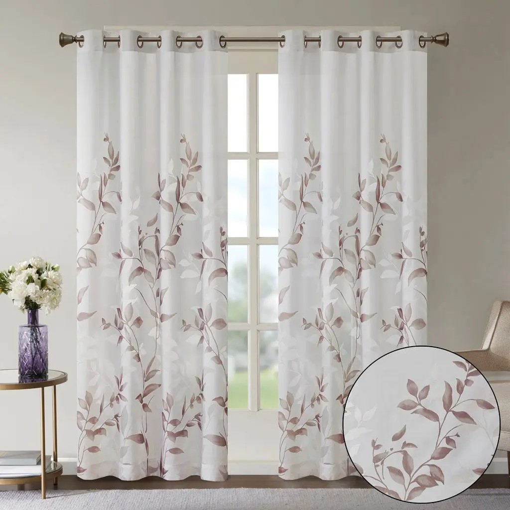Burnout Printed Curtain Panel Only 1 Pc Panel Multicolor Polyester jla