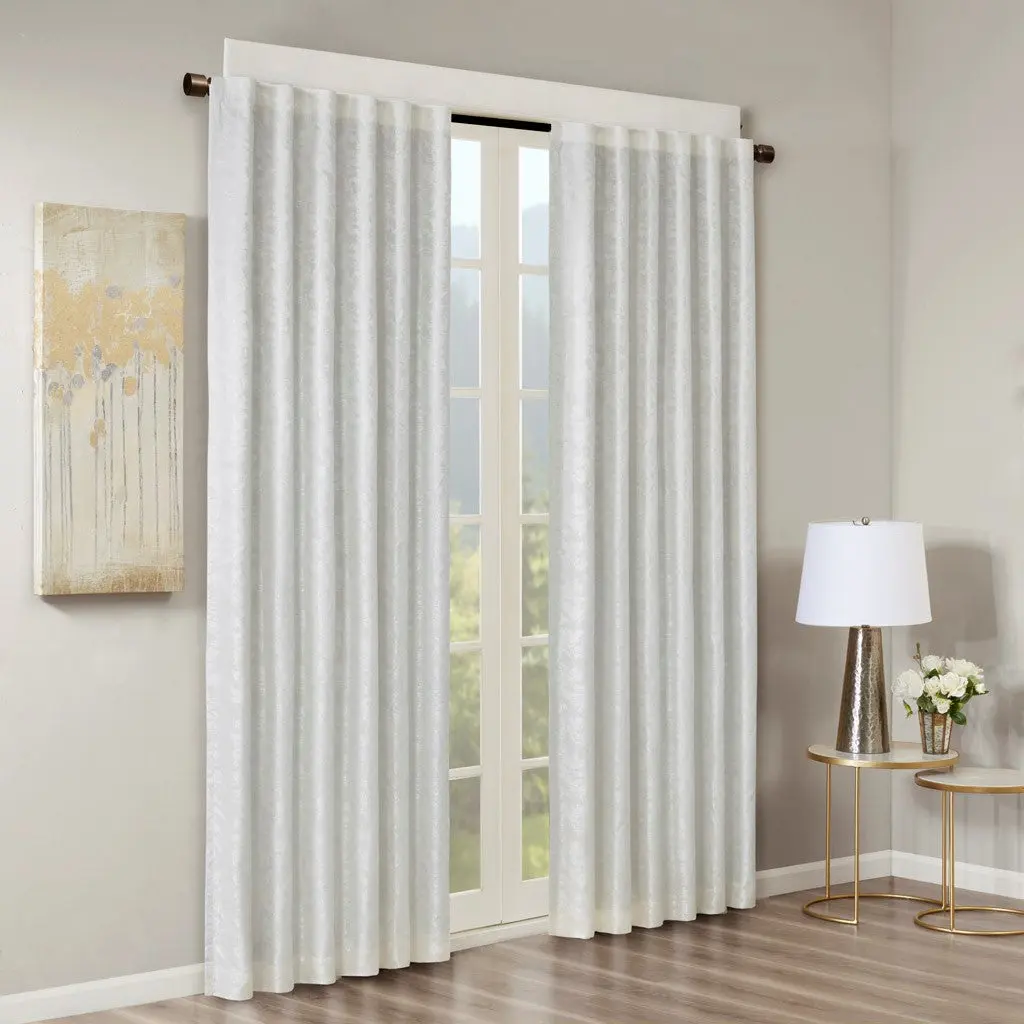 Jacquard Lined Total Blackout Rod Pocket Back Tab Curtain Panel Only 1 jla