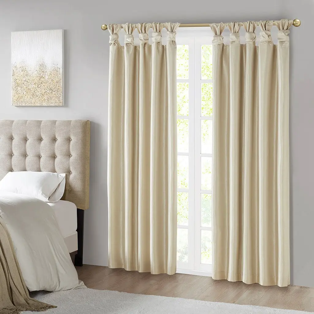 Twist Tab Total Blackout Window Curtain Panel Only 1 Pc Champagne jla