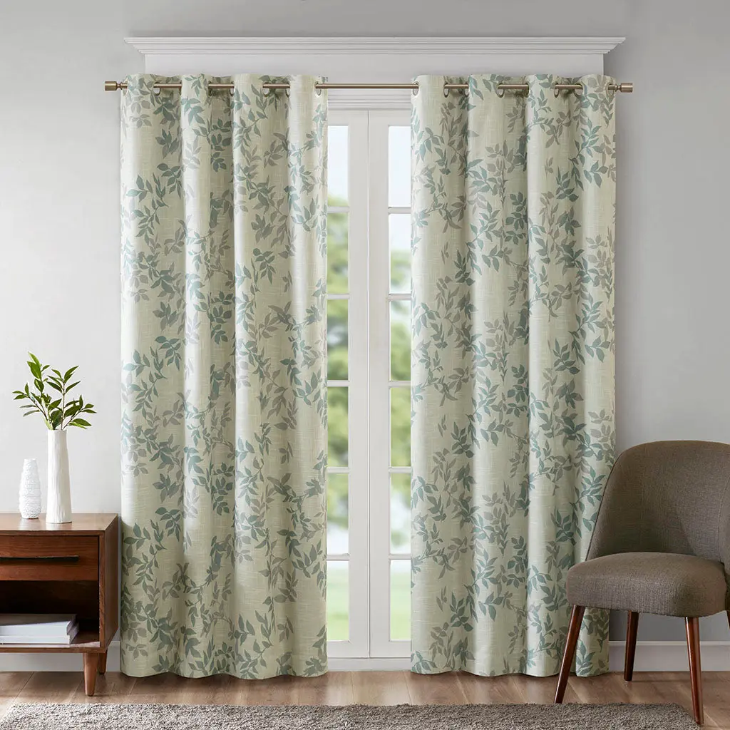 Printed Botanical Blackout Curtain Panel Single Piece Multicolor jla