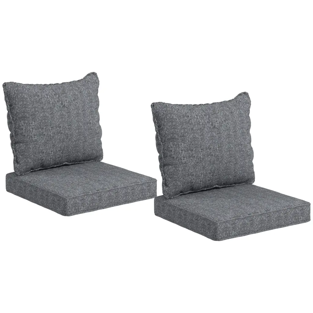 Outsunny 4 Piece Patio Chair Cushion And Back Pillow Set Seat Replacement aosom business