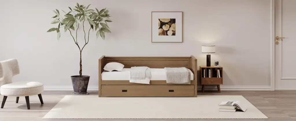 Twin Size Solid Wood Daybed Trundle Kids Teens Dorm Bedroom bed best