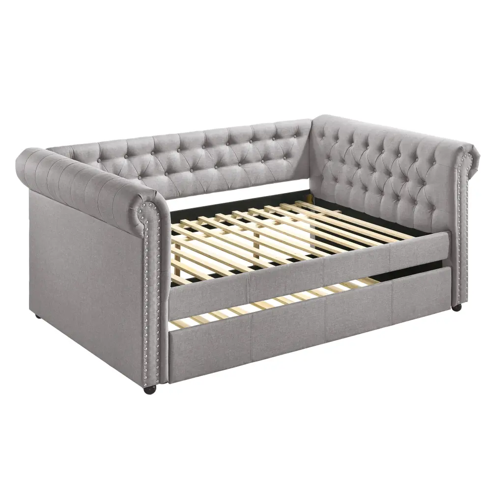 Smoke Grey Twin Daybed Trim Twin Smoke Grey Wood Bedroom Rubberwood Frame furniture max