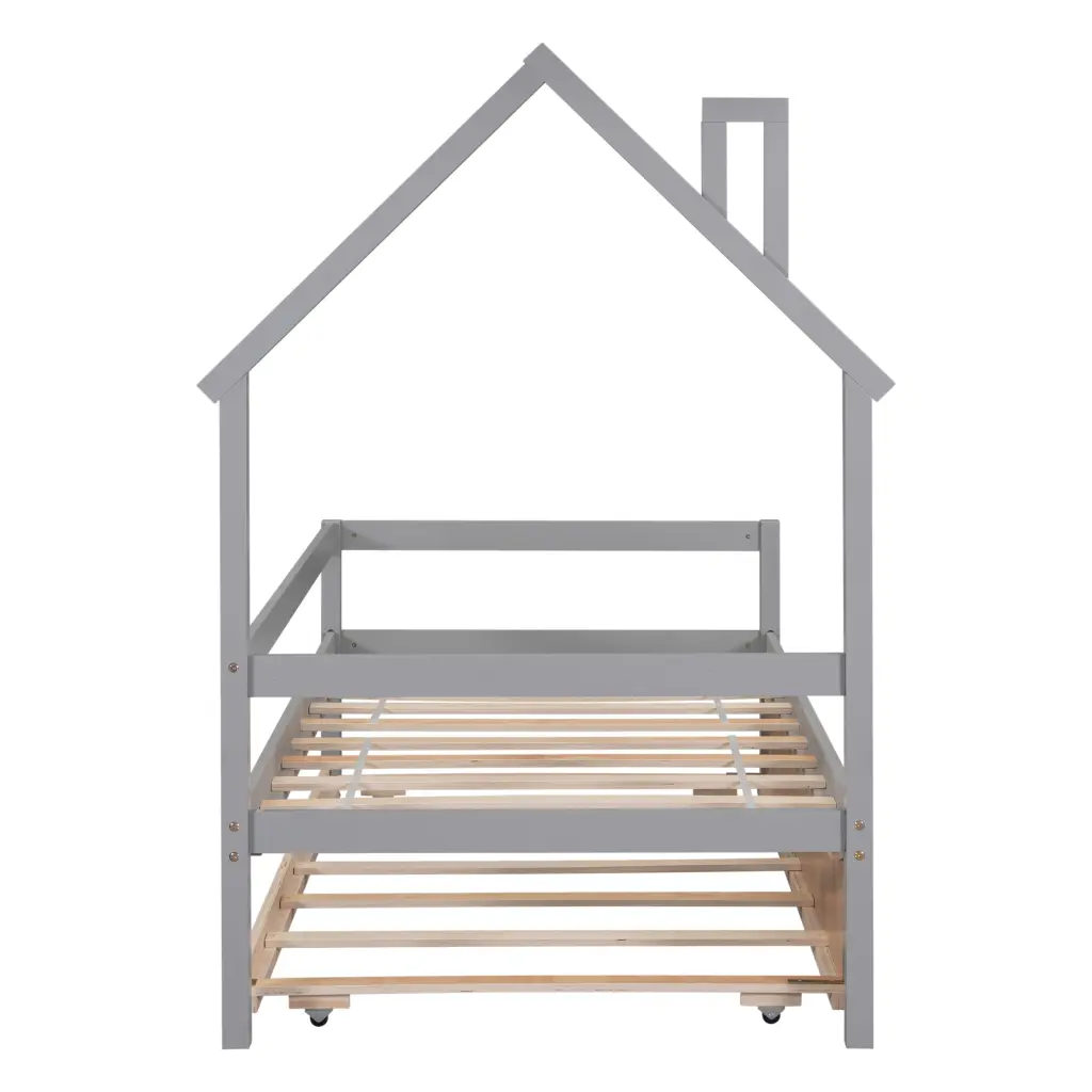 Twin Houtilize Wooden Daybed Trundle Twin Size Influenced Headboard Bed Guest Bed inspirit