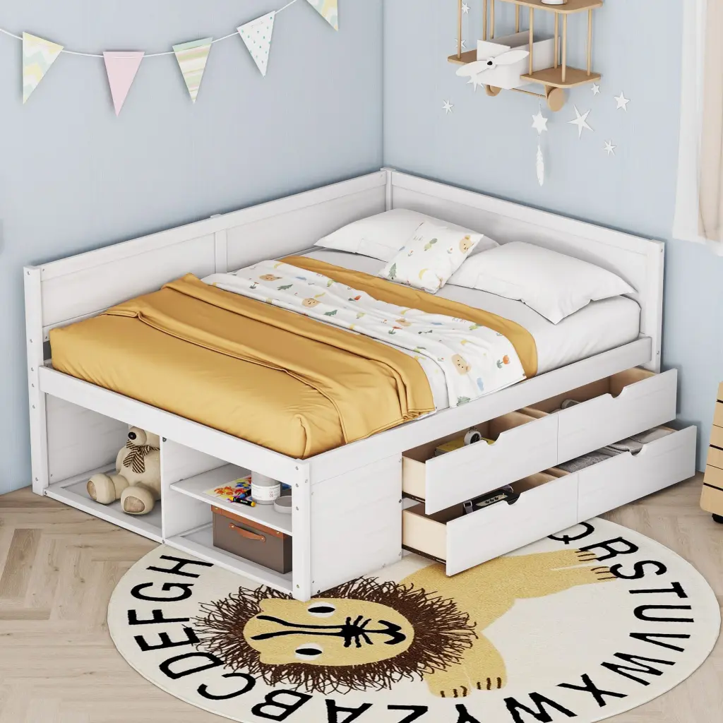 Full Size Daybed Drawers And Shelves White Full White Solid Wood Daybed lucky furniture