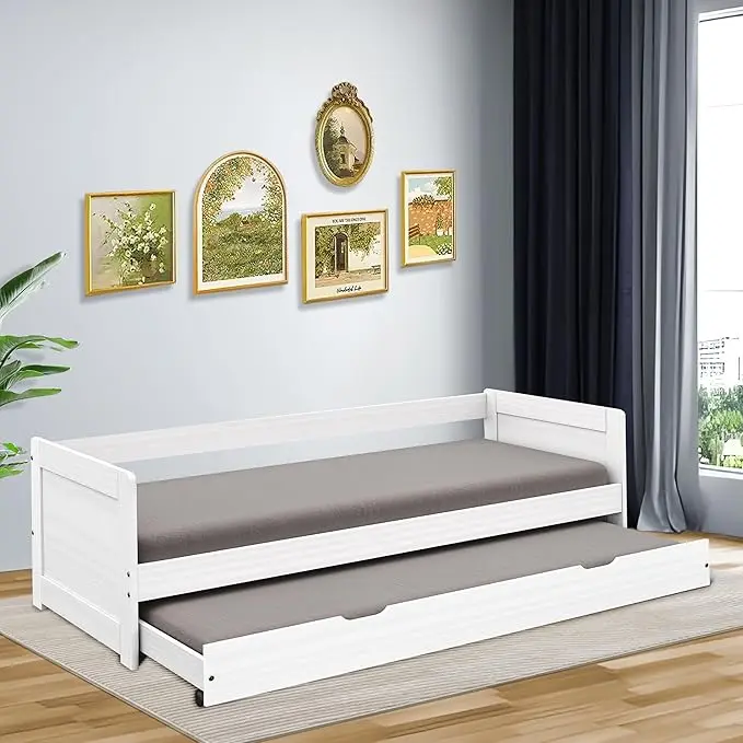 Twin Daybed Trundle Modern Wood Daybed Armrest singularity