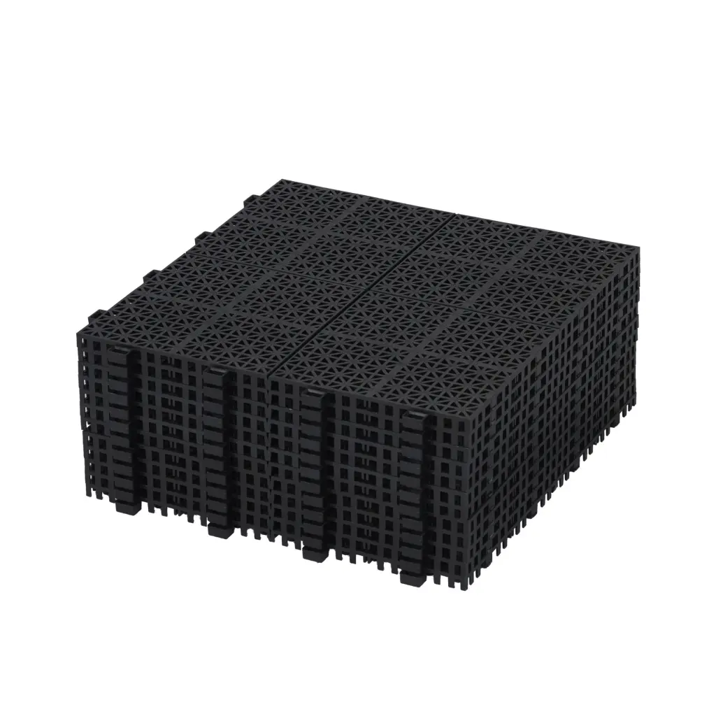 12x12 Inch Black Interlocking Deck Tiles Plastic Waterproof Outdoor beefurni