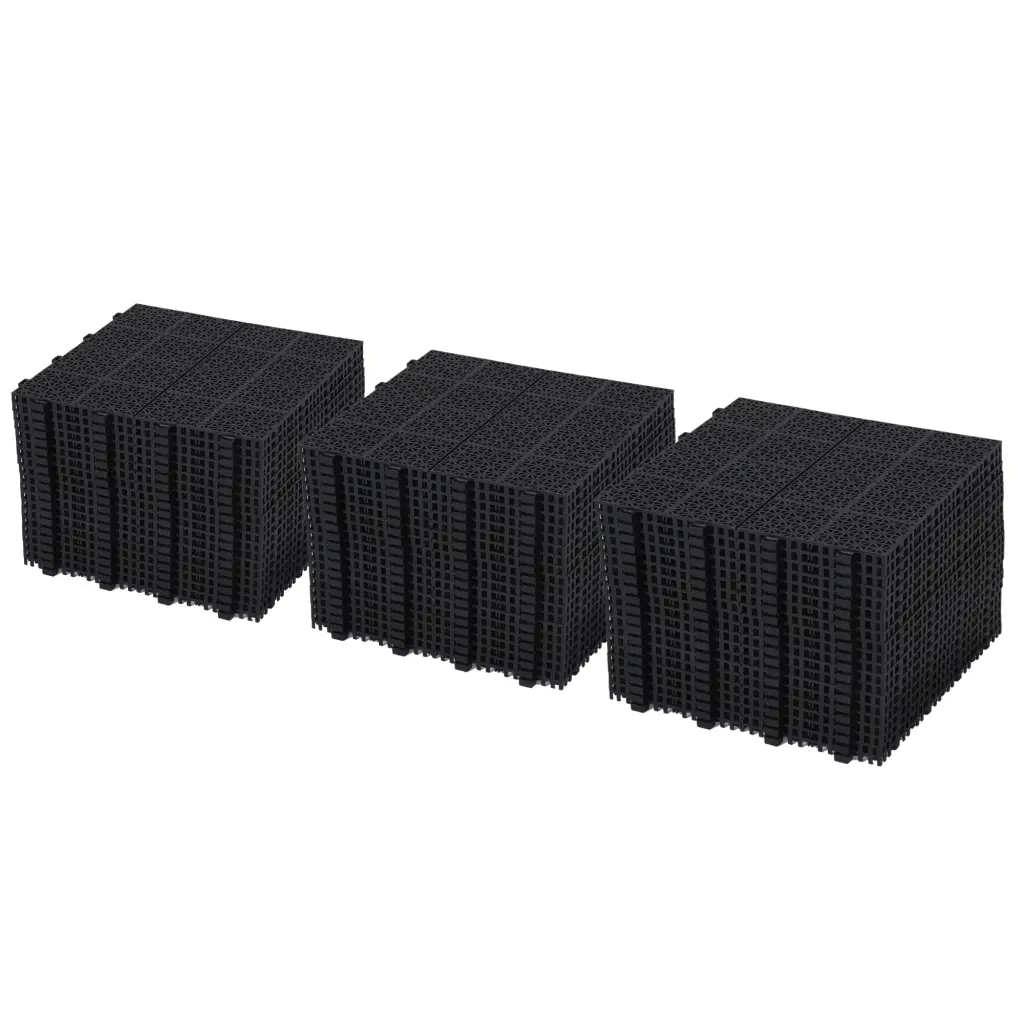 12x12 Inch Black Interlocking Deck Tiles Plastic Waterproof Outdoor beefurni