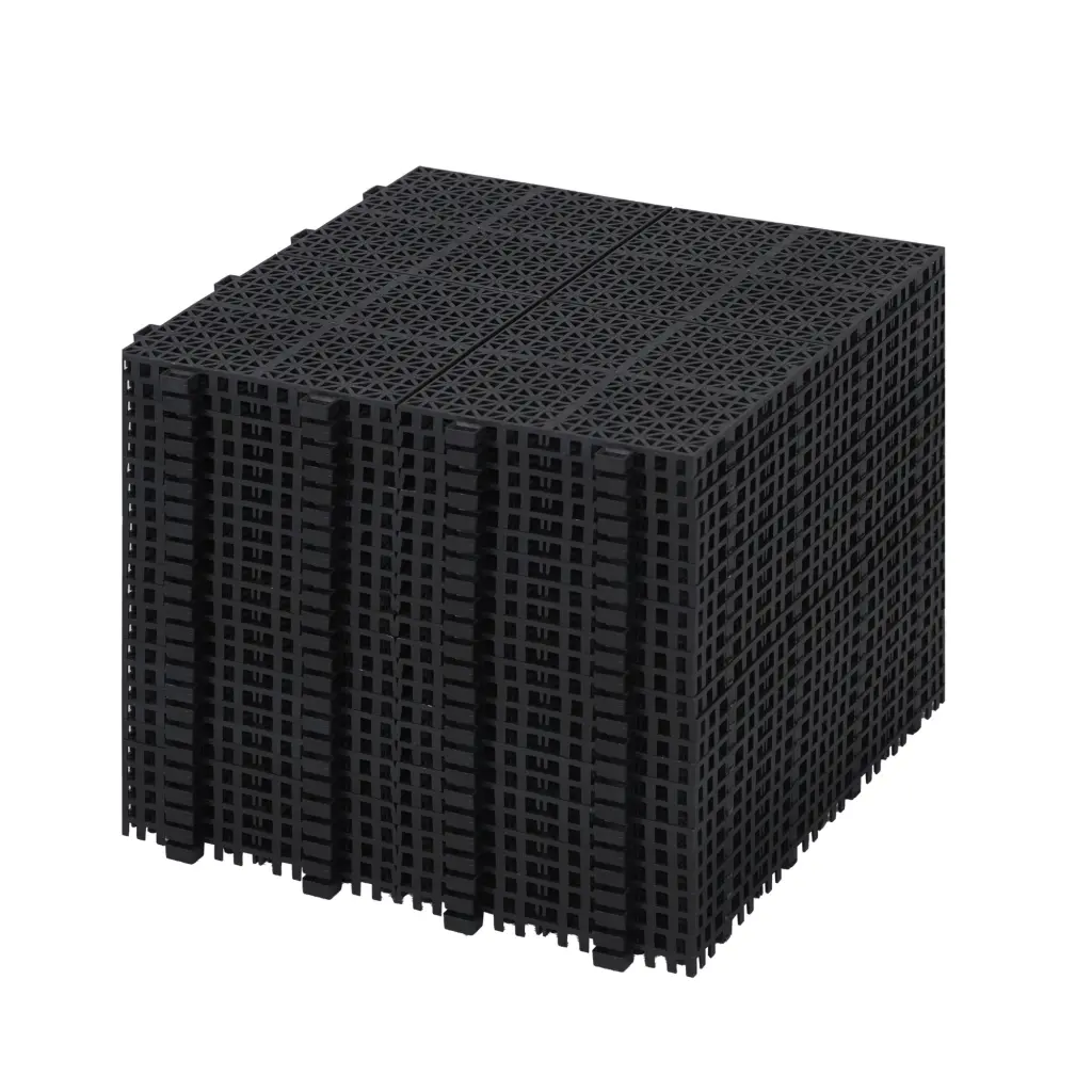 12 X 12 Inch Black Interlocking Deck Tiles Plastic Waterproof Outdoor Flooring beefurni
