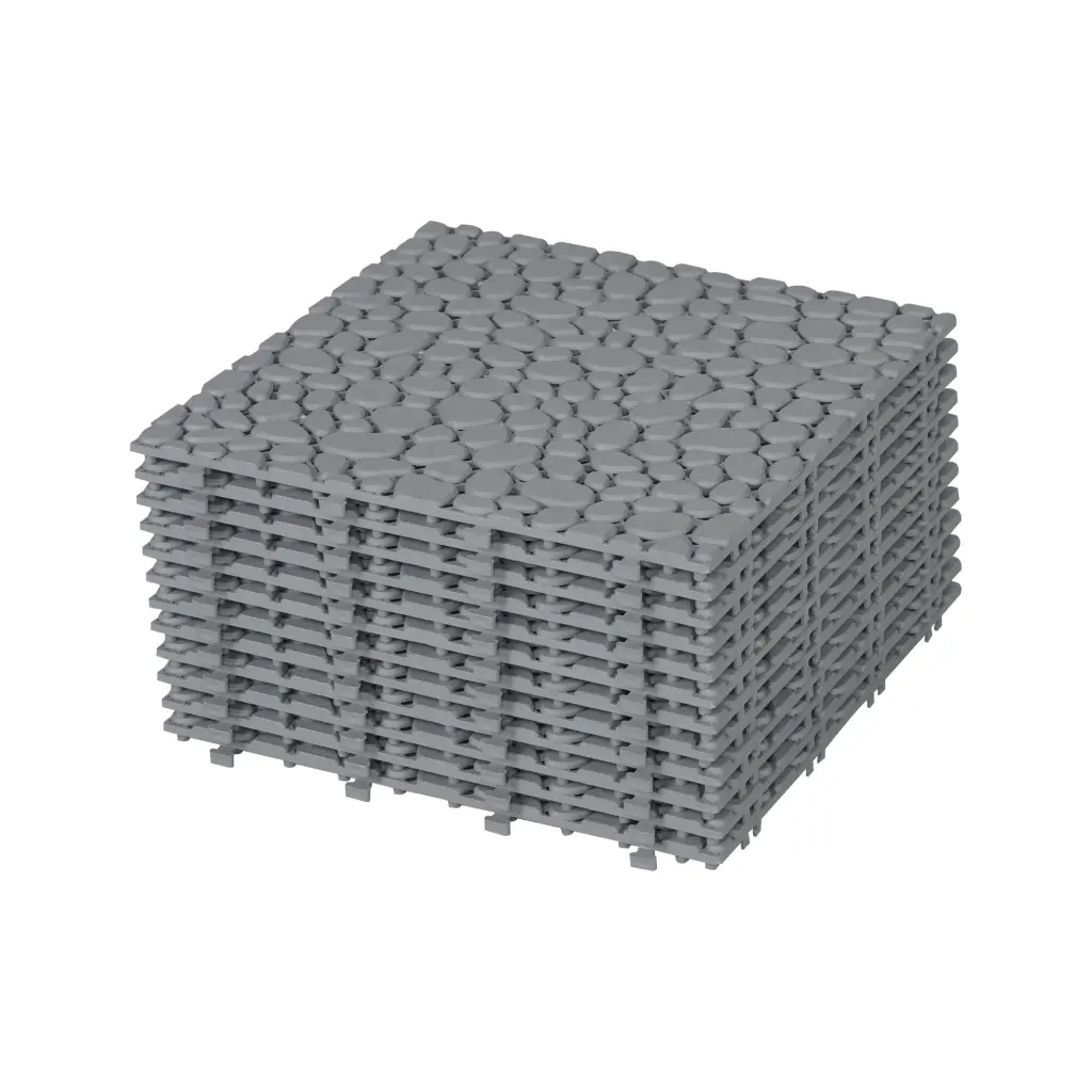 12 X 12 Inch Gray Interlocking Deck Tiles Plastic Waterproof Outdoor Flooring beefurni