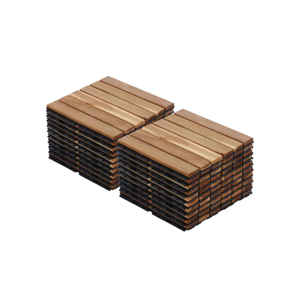 20 Pcs Interlocking Deck Tiles Striped Pattern 12x12 Inch Yellow beefurni