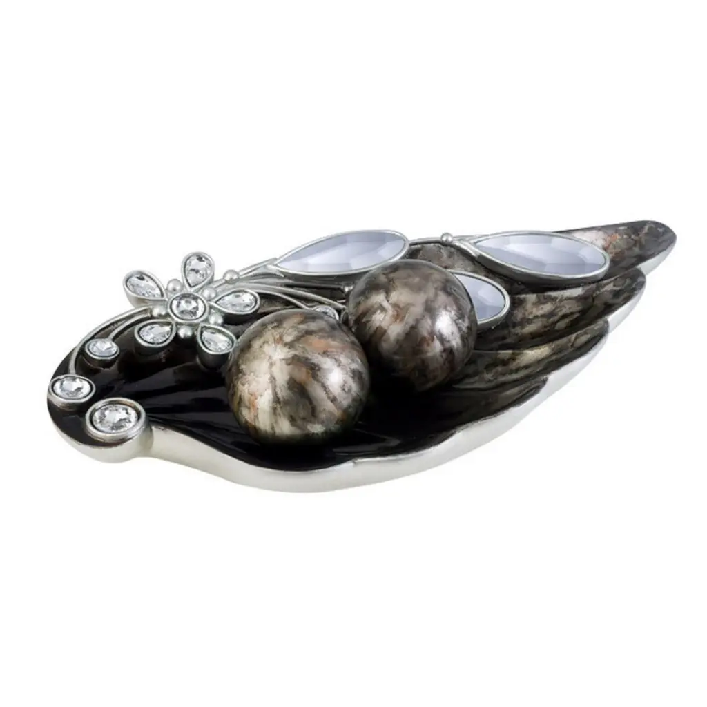21.25 Inch Long Polyresin Decorative Bowl Balleria Black Finish Home Decor california home