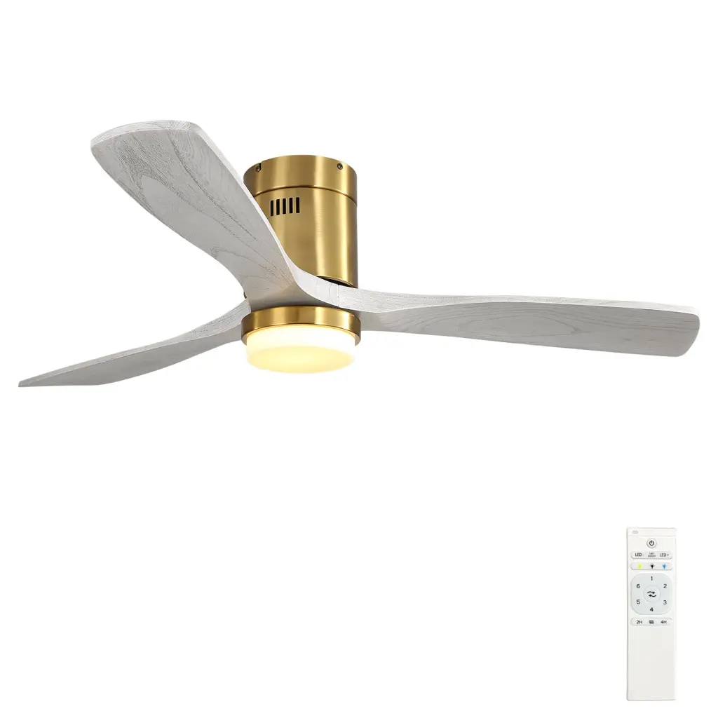 52 Inch Decorative LED Ceiling Fan Dimmable Light 6 Speed Remote ceiling fan with light