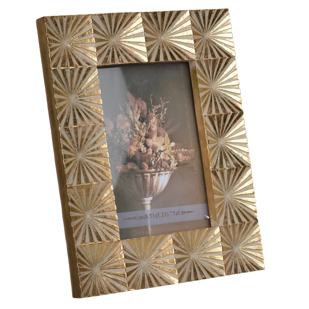 Rectangular Polyresin Photo Frame Mirror and Pyramid Design royal hampton