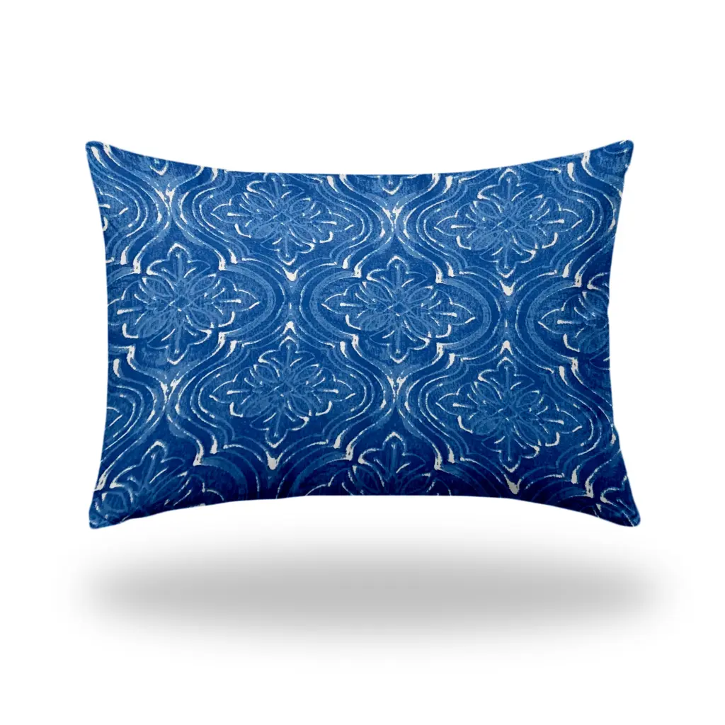 Atlas Indoor Outdoor Soft Royal Pillow Sewn Closed 14X20 Multicolor Decorative Pillow usa made pillow and pouf