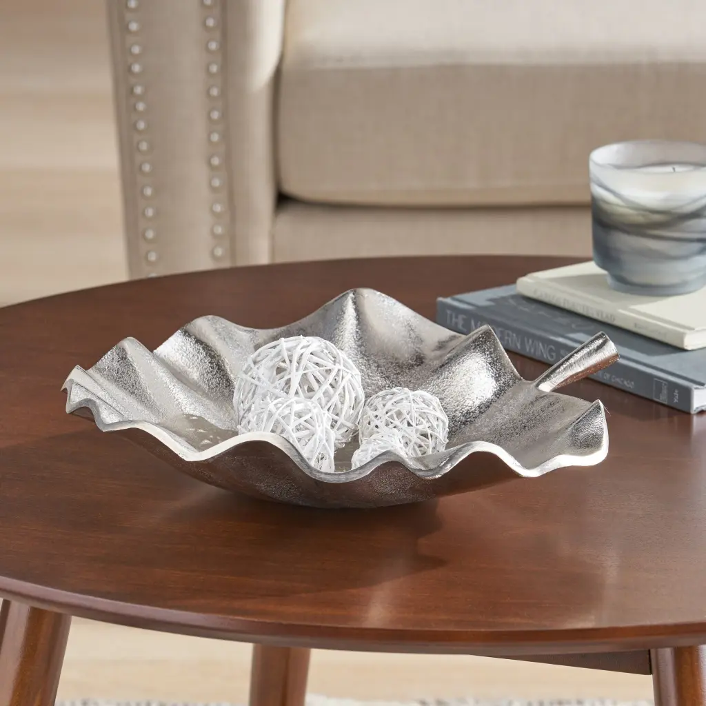 Plate D Cor Silver Aluminium Modern Decorative Tray Home Decor nh-home living