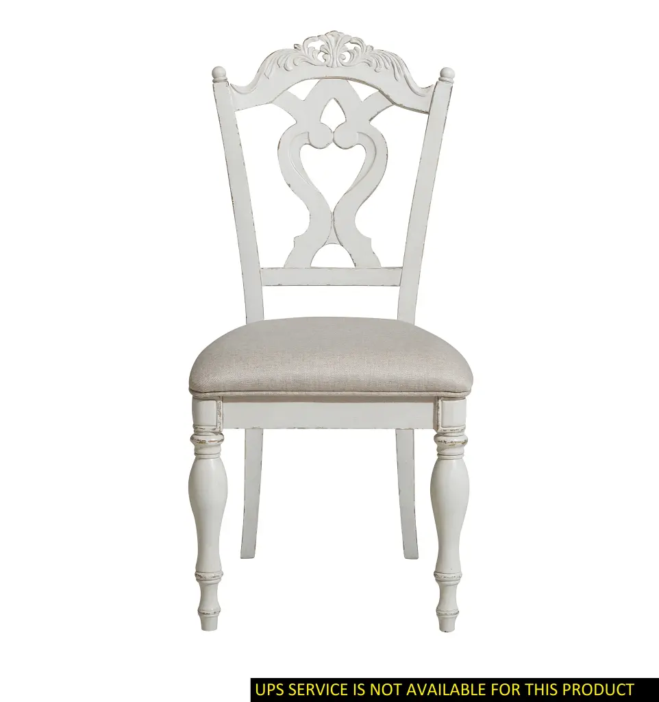 Victorian Style Antique White Desk Chair Upholstered Cushioned Seat Office Chair kanepe