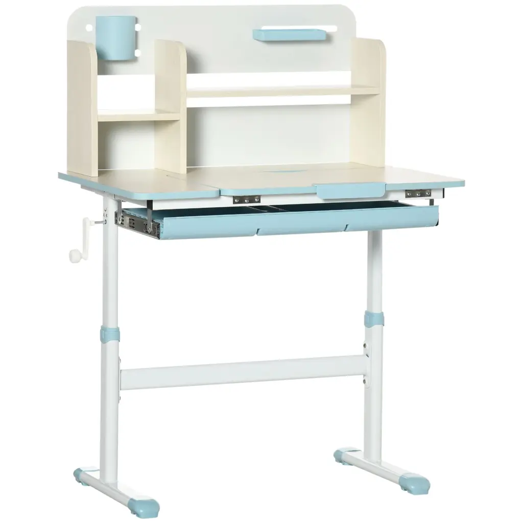 Wooden Kids Study Desk Height Adjustable Children School Table aosom business