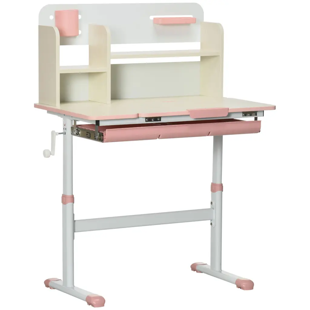 Wooden Kids Study Desk Height Adjustable Children School Table aosom business