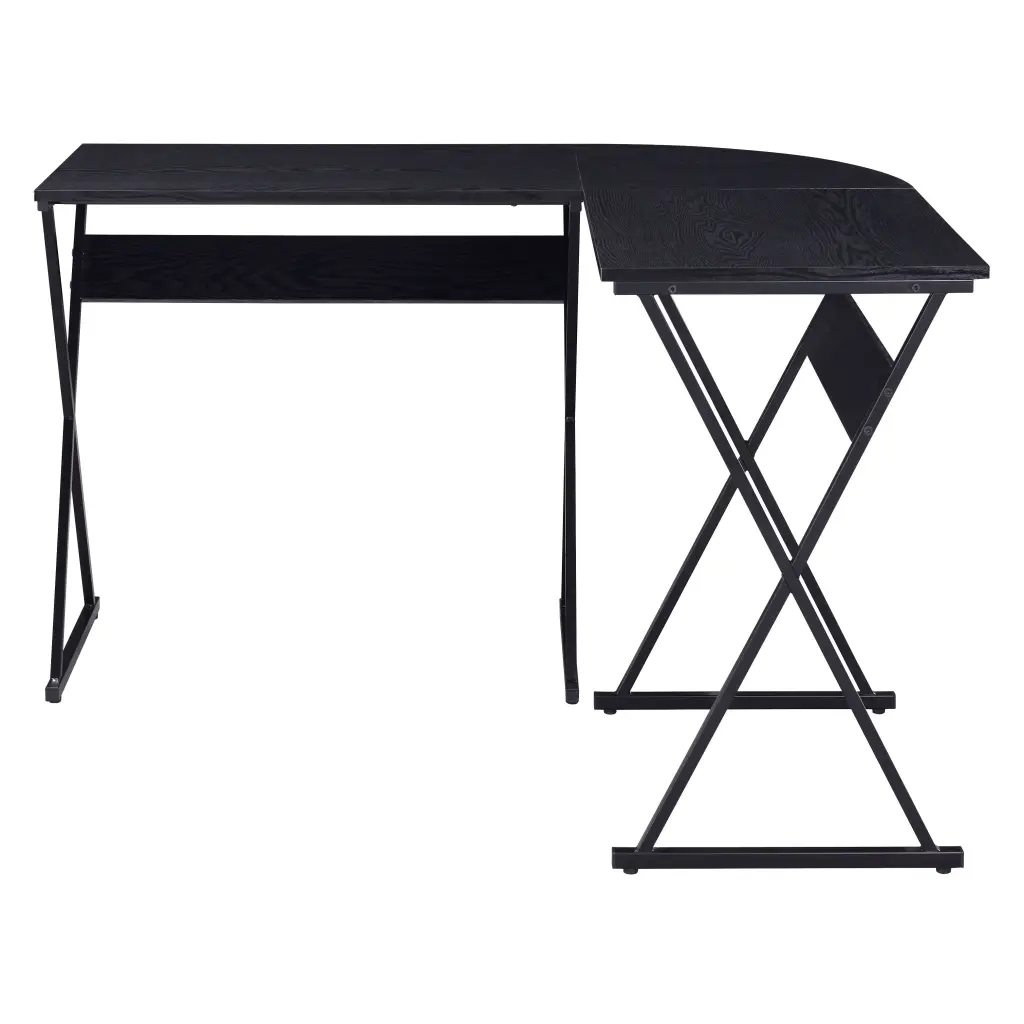 Black L Influenced Writing Desk Office Modern Wood Metal furniture max