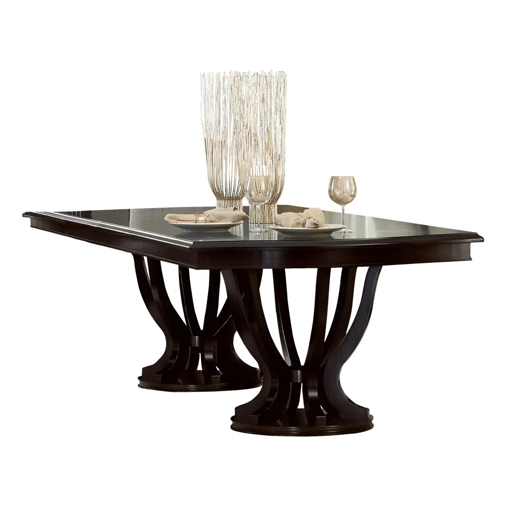 Contemporary Design Espresso Finish Rectangular Double Pedestal Office Desk kanepe