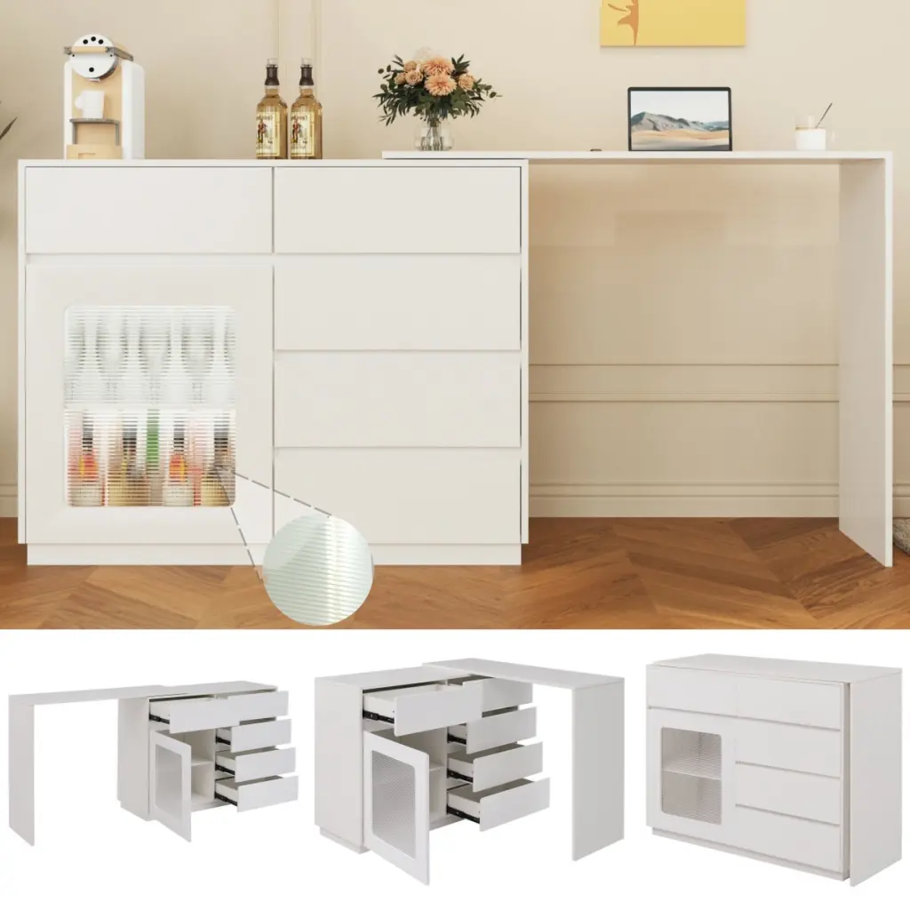 44 Inch 85 Inch White L Influenced Desk Drawers 360 Rotating Computer Desk memory valley