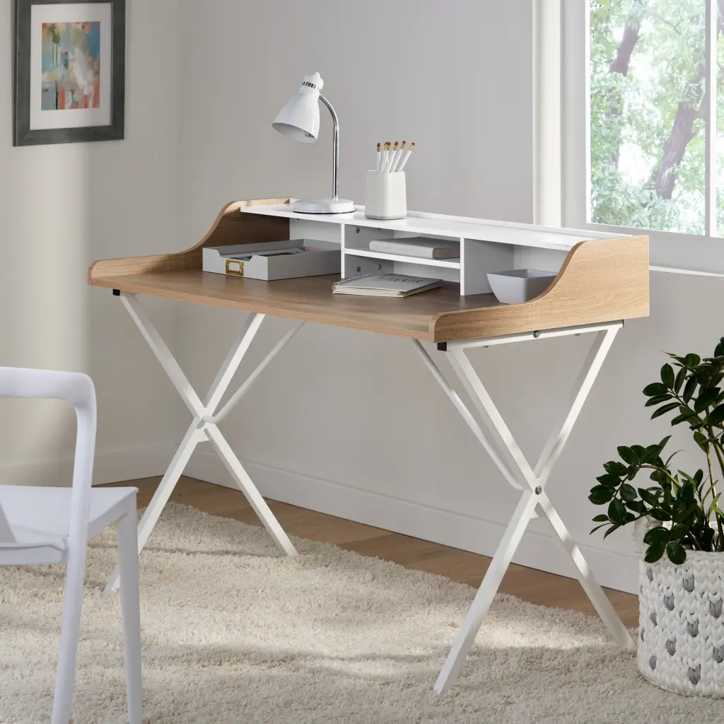 White Melamine Computer Desk Home Office nh-an