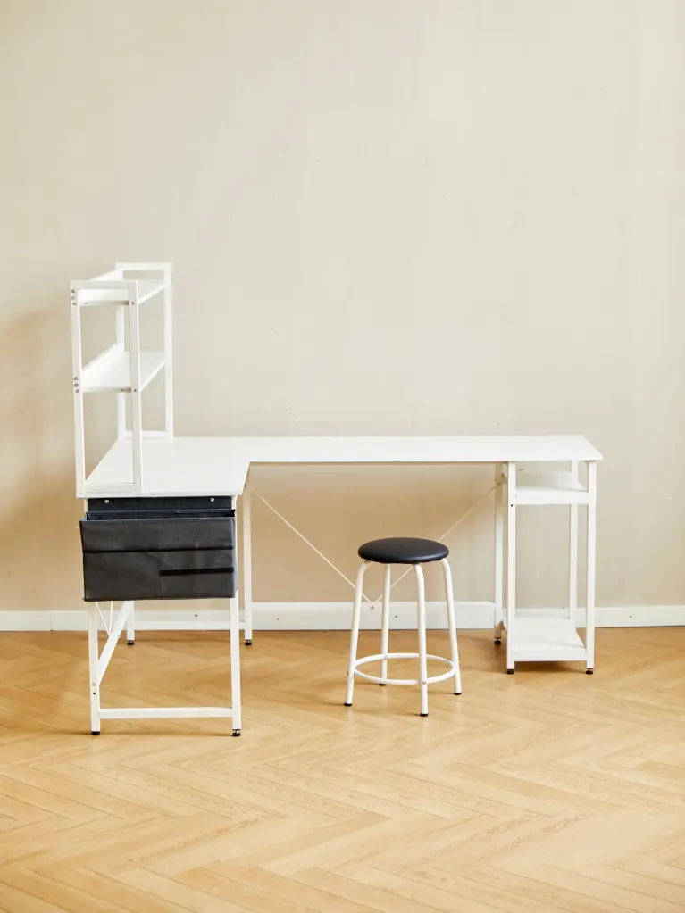 94.5 Inch Home Office Desk L Shaped Gaming Desk Storage Shelves rnb
