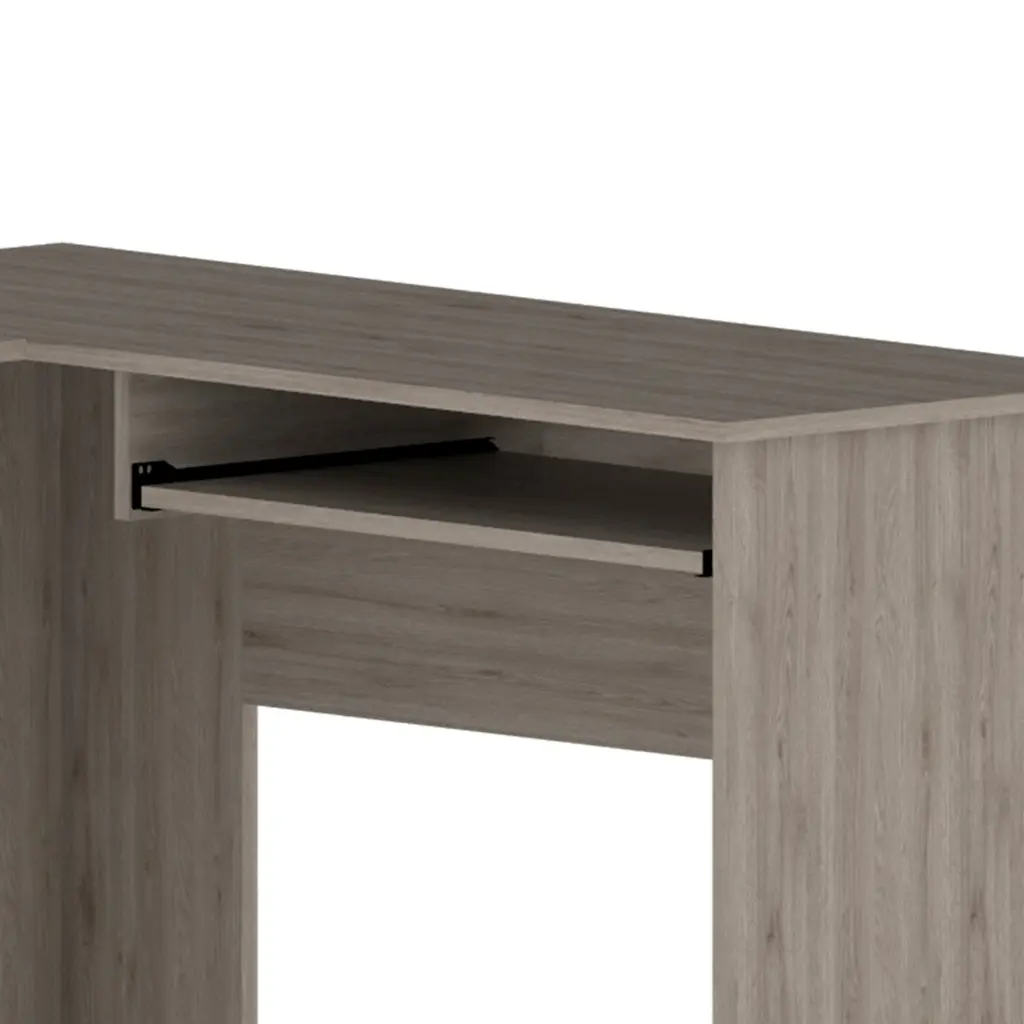 Raleigh L Shaped Desk Light Gray Two Drawers CPU Storage Shelf rta mubles colombia
