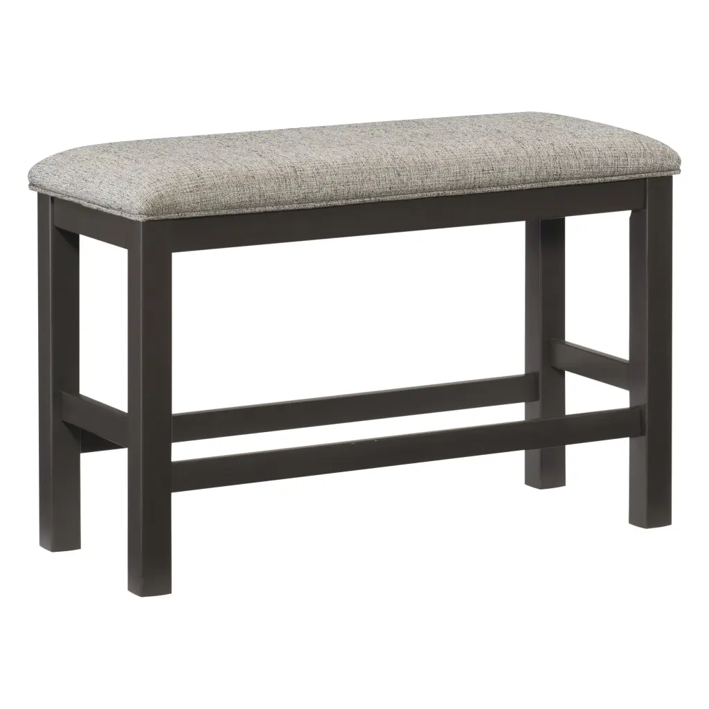 Casual Dining Counter Height Bench 1Pc Gunmetal Gray Finished Wood Grain kanepe
