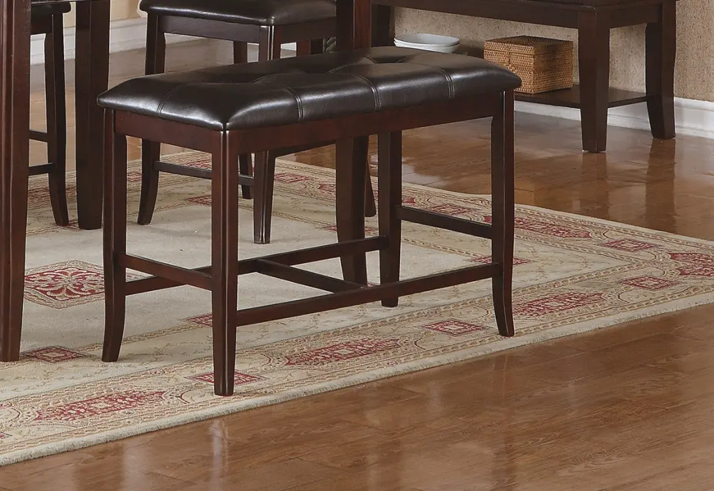 Effortless Contemporary Counter Height 1Pc Bench Brown Finish Dining Seating kanepe
