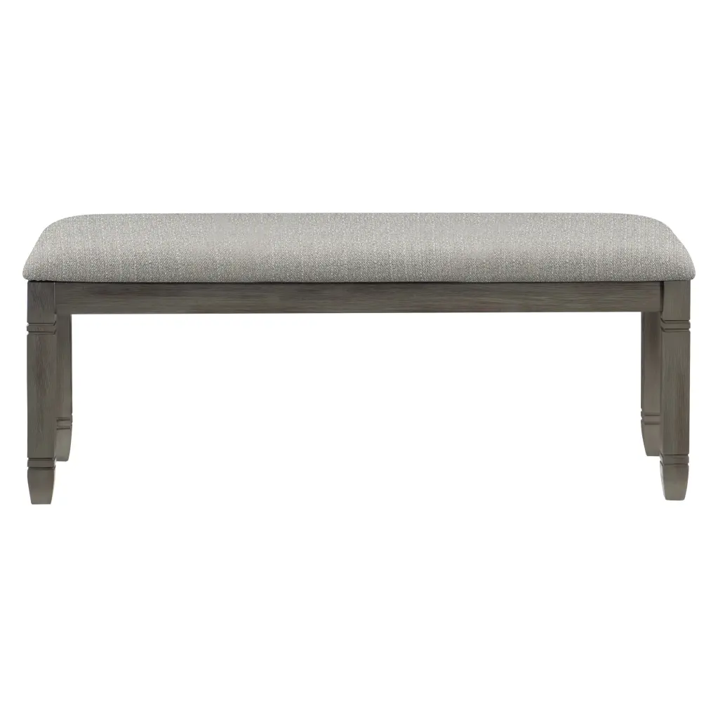 Wood Frame Dining Bench Antique Gray Finish Neutral Tone Seat Kitchen Bench kanepe